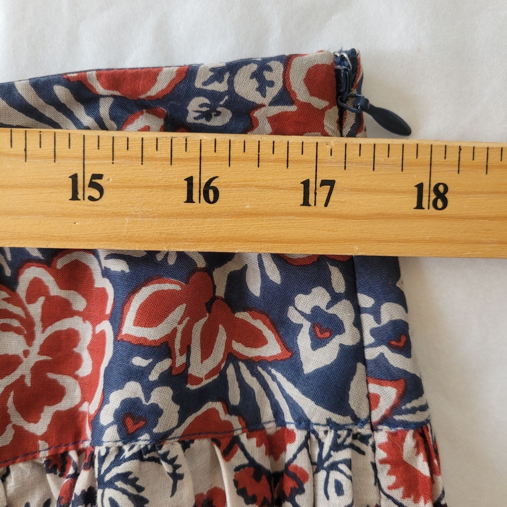 🌻Sundance tiered boho cotton maxi skirt.Floral print Sz 12 excellent condition - Picture 11 of 13